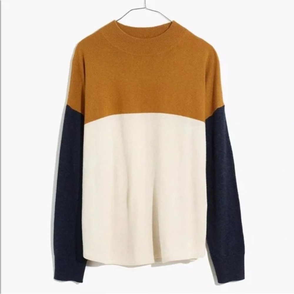 Madewell - Size XXL Colorblock Ashbury Mockneck Sweater MC029 - Picture 1 of 10